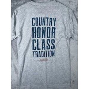 NWT Baseballism Mens Flag Man Core Values T-Shirt Heather Gray Size Small